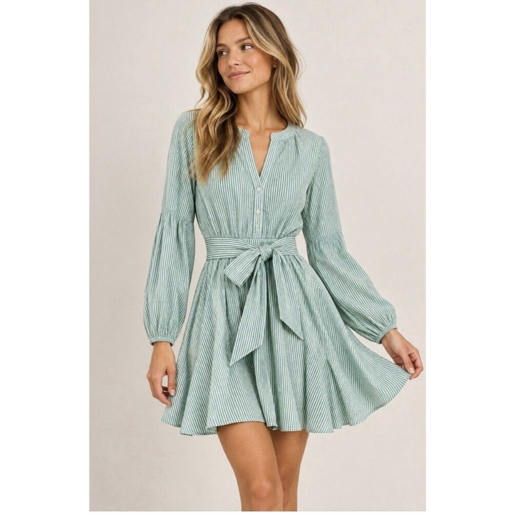 Lilly Pulitzer Carla Dress In Spearmint Harbor Stripe Seersucker Size 16